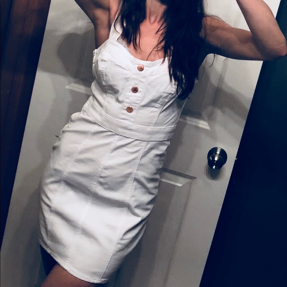 Gorgeous white jean dress by Guess S